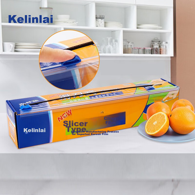 Пленка Kelinlai пищевая одноразовая с ножом-дозатором, 30x150м, термостойкая - изображение 4