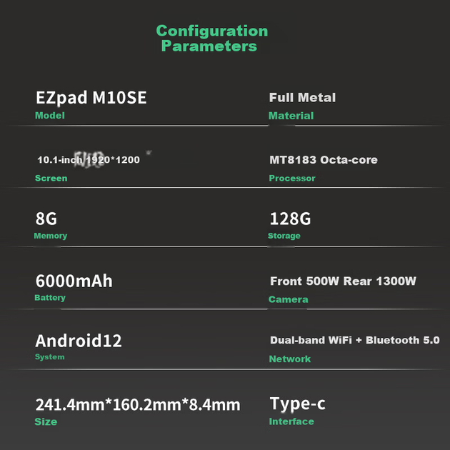 Jumper Ezpad M10 SE 10,1-дюймовий планшет на Android, суцільнометалевий корпус, розваги, бізнес, офіс, освіта, навчання, 8+128 ГБ - зображення 4