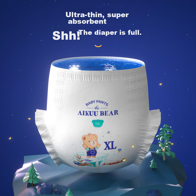 Подгузники-трусики AIKUUBEAR XXXXL ультратонкие дышащие, 54 шт - изображение 6