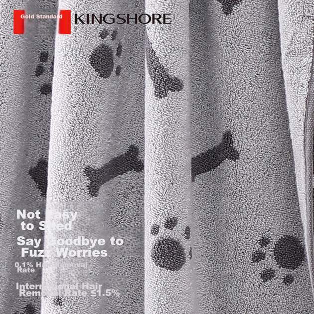 Полотенце KING SHORE банное 3A антибактериальное хлопковое, спортивное, серое, 420г - изображение 7