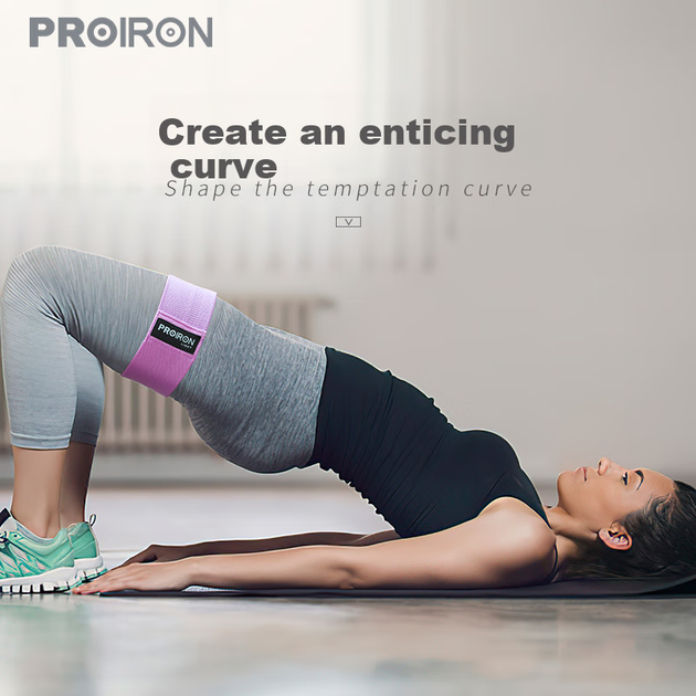Эластичная лента PROIRON Puliai для силовых тренировок, для ног и ягодиц, фиолетовая, 35-45 фунтов - изображение 9