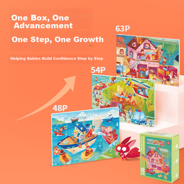 Развивающий пазл TOI Advanced для детей 3-6 лет, бумажный, четырехэтапный, серия "Игровая площадка принцессы" - изображение 10