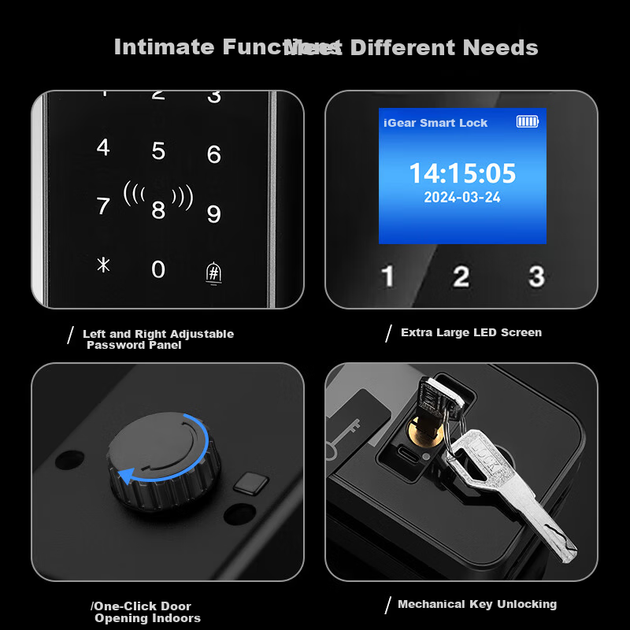 Замок IGear для стеклянных дверей с отпечатком пальца электронный Bluetooth - изображение 8