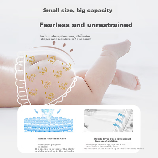 Подгузники Q-MO Royal Cloud Soft NB 90шт до 5кг для новорожденных ультратонкие - изображение 6