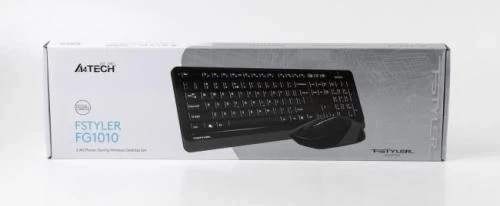 Комплект беспроводной A4tech Fstyler FG1010, Black+Grey, клавиатура+мышь - Фото 4 Комплект беспроводной A4tech Fstyler FG1010, Black+Grey, клавиатура+мышь - изображение 4