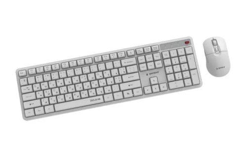 Комплект беспроводной Gembird Pro Business, White, Silent Key (KBS-WMS-01-W-CYRL) - изображение 2