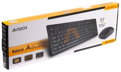 Комплект A4Tech KRS-8520D, Black, проводной, USB (KRS-85+OP-620D) - Фото 3 Комплект A4Tech KRS-8520D, Black, проводной, USB (KRS-85+OP-620D) - изображение 3