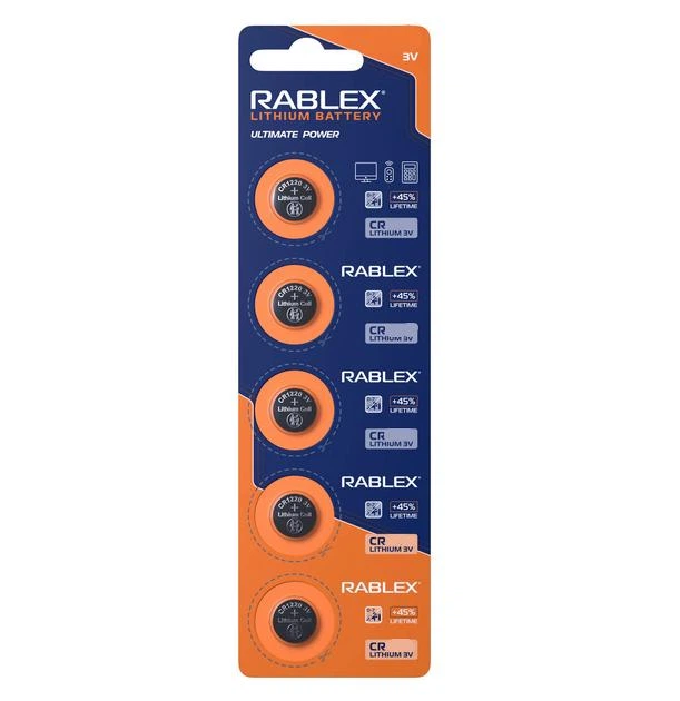 Батарейки Rablex CR1632 3V, 5 шт у блістері - Фото 1 Батарейки Rablex CR1632 3V, 5 шт у блістері - изображение 1
