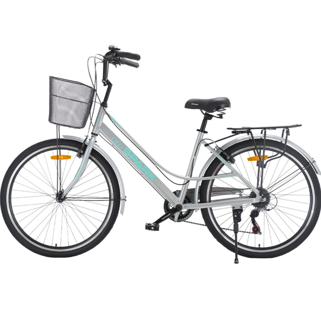 Велосипед SPARK CITY BELLE 26`` ал17`` жв v-brake с корзиной серый - Фото 4 Велосипед SPARK CITY BELLE 26`` ал17`` жв v-brake с корзиной серый - изображение 4