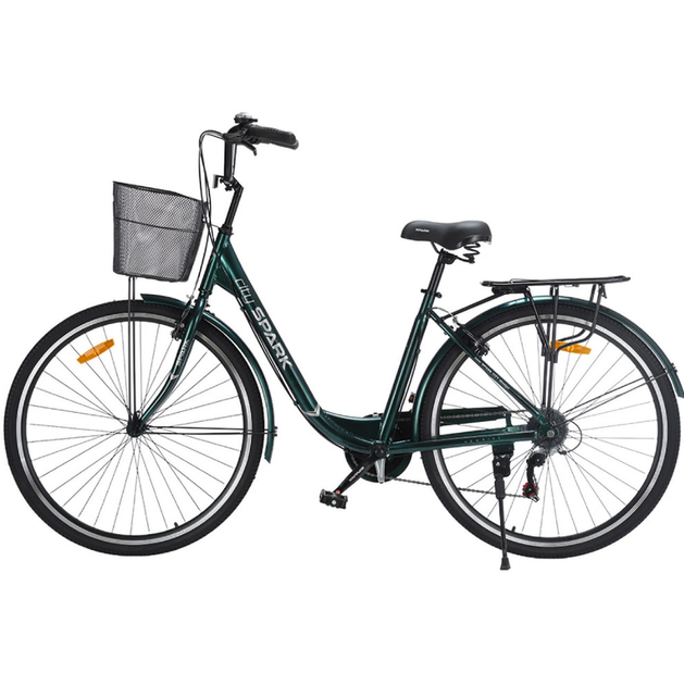 Велосипед SPARK CITY TEYA 28`` ал18`` жв v-brake с корзиной тёмно-зелёный - Фото 4 Велосипед SPARK CITY TEYA 28`` ал18`` жв v-brake с корзиной тёмно-зелёный - изображение 4