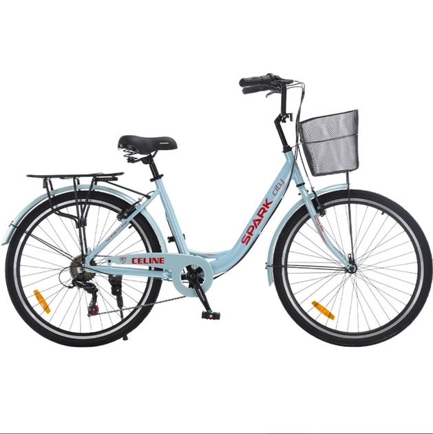 Велосипед SPARK CITY CELINE 26`` ал17`` жв v-brake с корзиной голубой - изображение 2