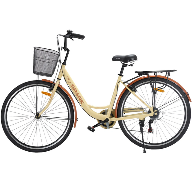 Велосипед SPARK CITY CELINE 28`` ал18`` жв v-brake с корзиной бежевый - Фото 4 Велосипед SPARK CITY CELINE 28`` ал18`` жв v-brake с корзиной бежевый - изображение 4