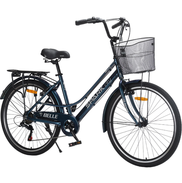 Велосипед SPARK CITY BELLE 26` ал17'' жв v-brake з кошиком темно-синій - Фото 1 Велосипед SPARK CITY BELLE 26` ал17'' жв v-brake з кошиком темно-синій - зображення 1