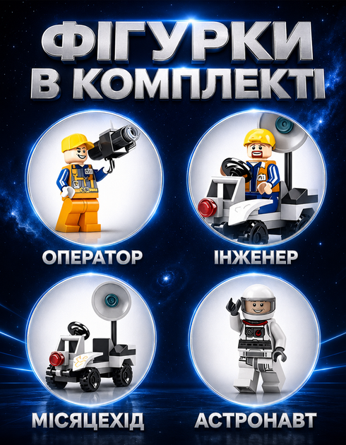 Конструктор Космодром Р-44 для хлопчиків Космічна Ракета шатл Космос Космічна станція Space 452 деталі - Фото 4 Конструктор Космодром Р-44 для хлопчиків Космічна Ракета шатл Космос Космічна станція Space 452 деталі - зображення 4