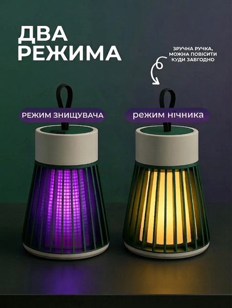 Акумуляторна лампа-пастка від комарів Electric Shock, USB знищувач комах, LED антимоскітна лампа, електрична пастка для комарів 2000 мАг, до 20 м² - Фото 6 Акумуляторна лампа-пастка від комарів Electric Shock, USB знищувач комах, LED антимоскітна лампа, електрична пастка для комарів 2000 мАг, до 20 м² - изображение 6