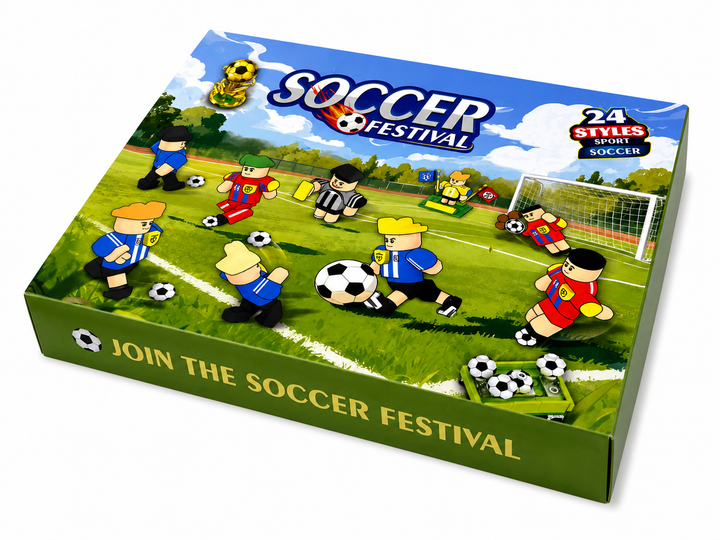 Адвент-календарь-конструктор Soccer Festival 24 в 1, 712 деталей, футбольный игровой набор с полем для детей от 6 лет - Фото 6 Адвент-календарь-конструктор Soccer Festival 24 в 1, 712 деталей, футбольный игровой набор с полем для детей от 6 лет - изображение 6