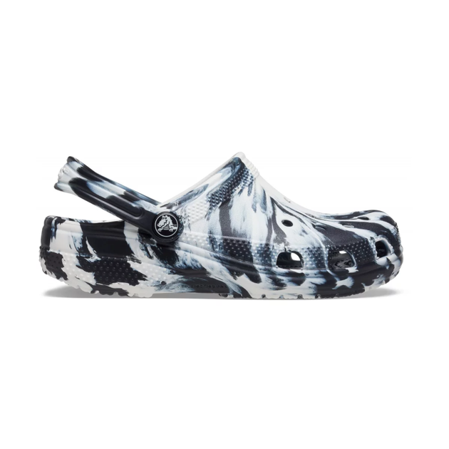 Жіночі крокси класік Crocs Classic Clog Marbled Black/White (32/33, білий) - Фото 2 Жіночі крокси класік Crocs Classic Clog Marbled Black/White (32/33, білий) - изображение 2