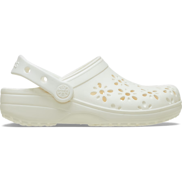 Жіночі крокси класік Crocs Classic Floral Cut-Out Clog Chalk (37-38, білий) - Фото 2 Жіночі крокси класік Crocs Classic Floral Cut-Out Clog Chalk (37-38, білий) - изображение 2