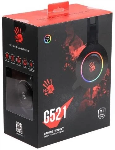 Наушники Bloody G521 Black игровые, подсветка - Фото 5 Наушники Bloody G521 Black игровые, подсветка - изображение 5