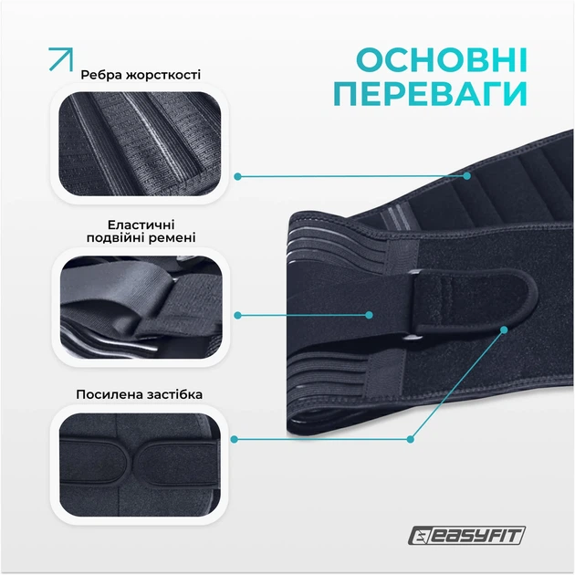 Пояс для спины ProDobro с 4 ребрами жесткости неопрен M черный - Фото 3 Пояс для спины ProDobro с 4 ребрами жесткости неопрен M черный - изображение 3