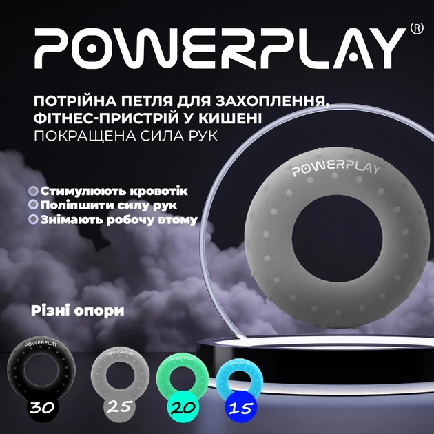 Еспандер кистьовий ProDobro PP-4338 25 кг силіконовий сірий - зображення 9