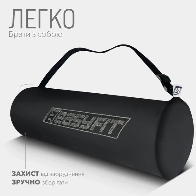 Коврик для йоги и фитнеса ProDobro TPE+TC 6 мм черный с фиолетовым 183х61 см - изображение 6