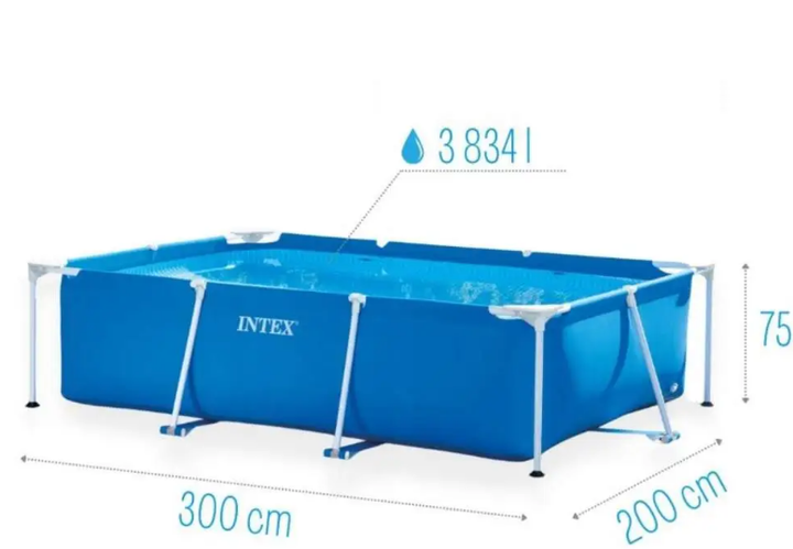 Каркасный прямоугольный бассейн Intex Best Mix 28272-3в1 (бассейн, подстилка, тент) 300 × 200 × 75 см - изображение 8