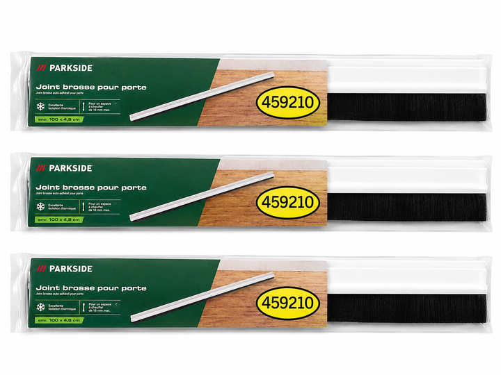 Щітковий самоклеючий ущільнювач для дверей PARKSIDE Brush Seal 100×4,8 см, до 18 мм, чорний на білій основі. - зображення 2