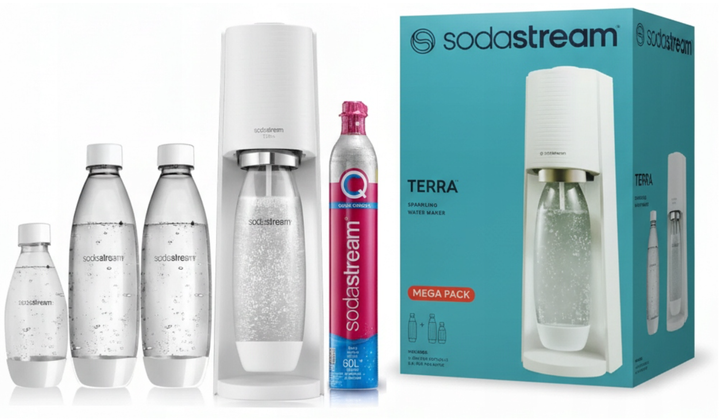 Сифон для газирования воды 3 бутылки CO2 для дома белый SodaStream FK-3240 - изображение 2