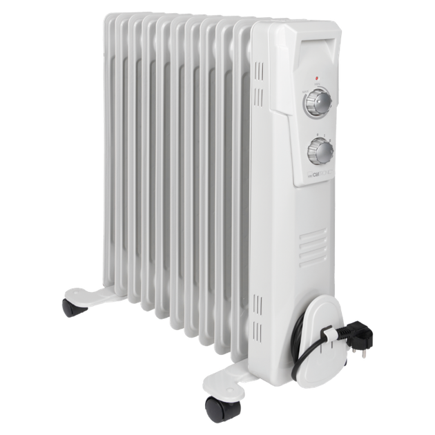 Масляный обогреватель 2300 Вт 11 секций для дома белый Clatronic FK-0624 - изображение 2