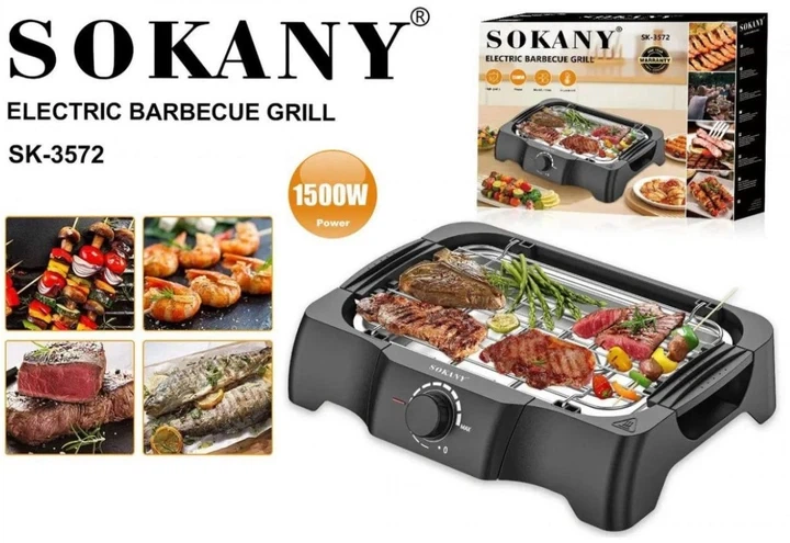 Гриль электрический открытый с антипригарным покрытием 1500Вт Sokany SK-3572 (12) - изображение 3
