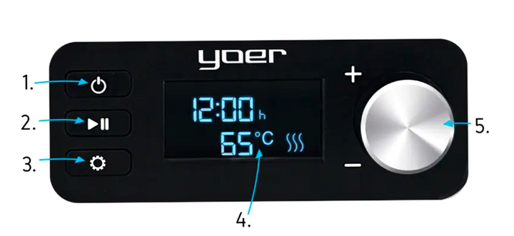 Сушилка для овощей и фруктов 450 Вт 12 л 5 секций Yoer серебристый - изображение 7