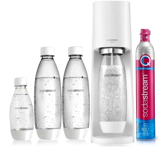 Сифон для газирования воды 3 бутылки CO2 для дома SodaStream белый - изображение 2