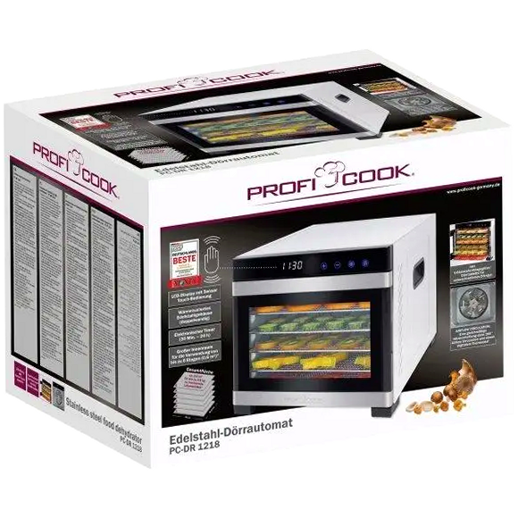 Дегидратор сушилка 6 секций 650 Вт для продуктов Profi Cook из нержавеющей стали - изображение 8