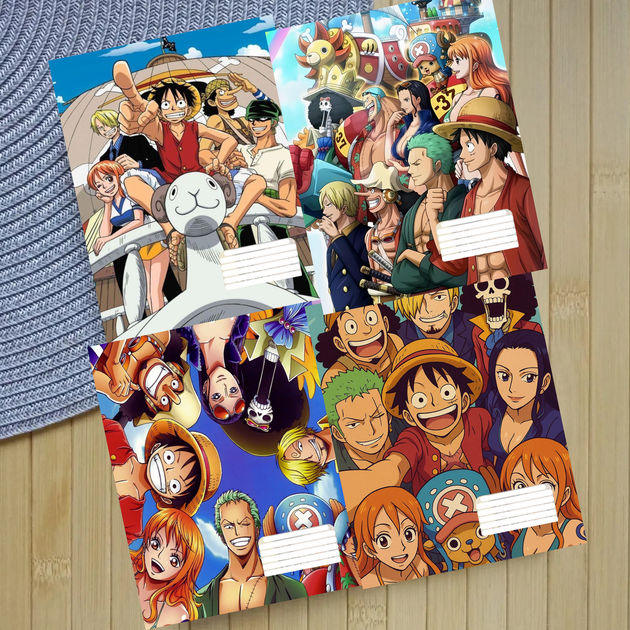 Набор тетрадей Ван пис One Piece линия18 листов 4 шт (30820) - Фото 1 Набор тетрадей Ван пис One Piece линия18 листов 4 шт (30820) - изображение 1
