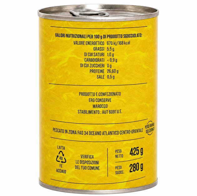 Макрель у Власному Соку Marca Scudo Genova Sgombro al Naturale 425 г - изображение 3