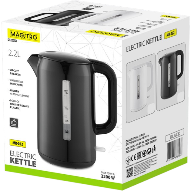 Czajnik elektryczny Maestro MR-022-BLACK - obraz 2