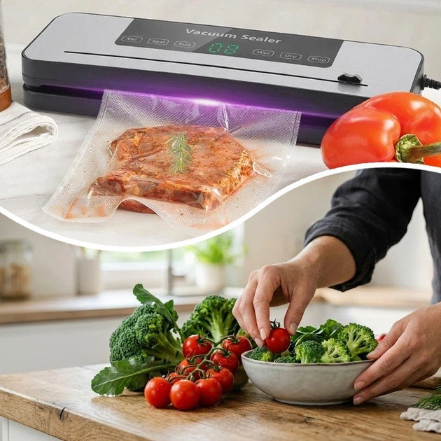 Вакуумный упаковщик для продуктов с дисплеем и резаком - Фото 8 Вакуумный упаковщик для продуктов с дисплеем и резаком - изображение 8