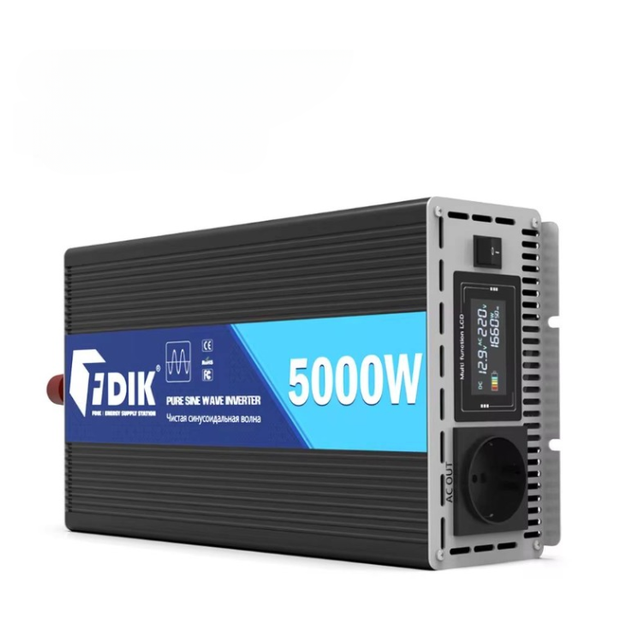 Инвертор напряжения FDIK 5000W 12V–220V с чистой синусоидой, защитой от перегрева, короткого замыкания, перегрузки, повышенного и пониженного напряжения для котла, холодильника, дома и автомобиля - изображение 5