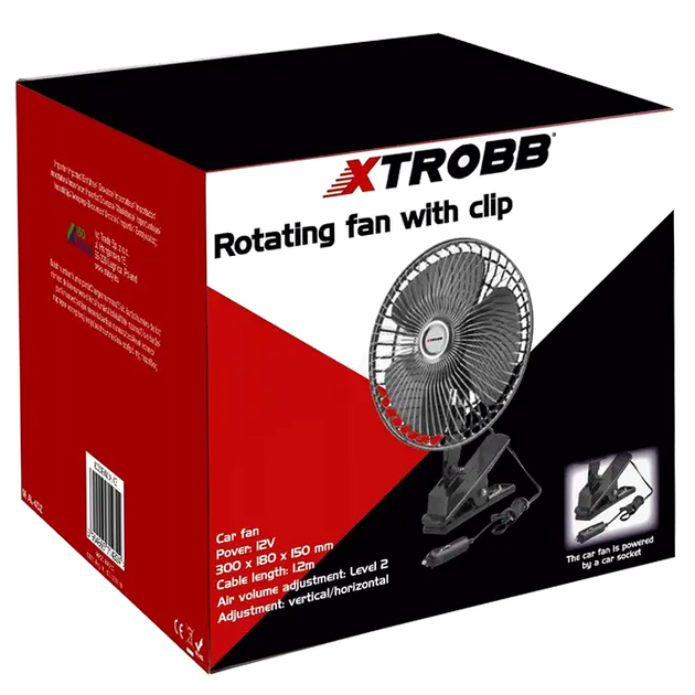 Вентилятор роторный 2 режима охлаждения с зажимом для автомобиля Xtrobb 12В - изображение 9