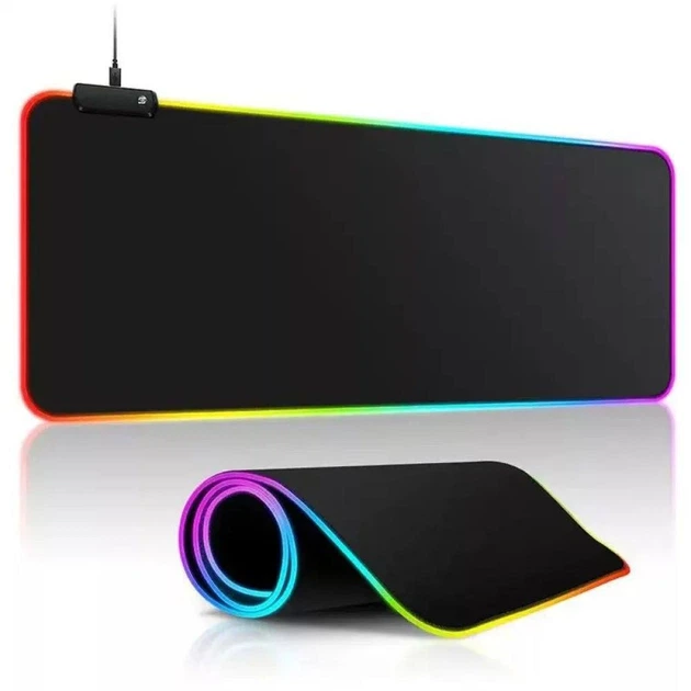 Игровой коврик для мыши RGB 30×70 см с LED-подсветкой, большой геймерский ковер - Фото 3 Игровой коврик для мыши RGB 30×70 см с LED-подсветкой, большой геймерский ковер - изображение 3