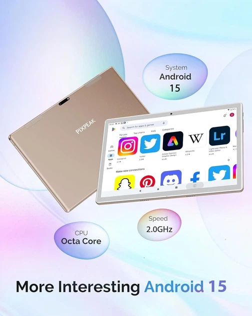 Планшет 10.1'' PIXPEAK M309 12+24 /256Gb 8 ядер Android 15 8000 mAh Золотий (102168225) - Уцінка - Фото 6 Планшет 10.1'' PIXPEAK M309 12+24 /256Gb 8 ядер Android 15 8000 mAh Золотий (102168225) - Уцінка - зображення 6