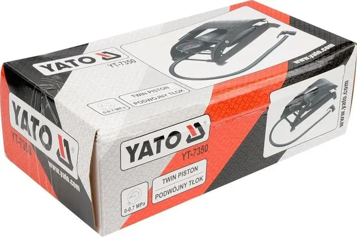 Насос ножний YATO подвійний з манометром YT-7350 - зображення 3