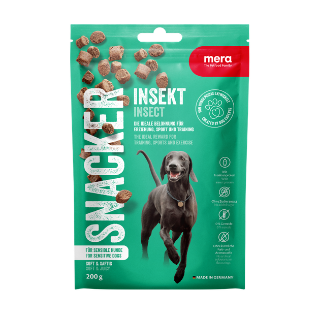 Мягкие снеки для собак с чувствительным пищеварением Mera snacker Insekt 200 г - Фото 1 Мягкие снеки для собак с чувствительным пищеварением Mera snacker Insekt 200 г - изображение 1