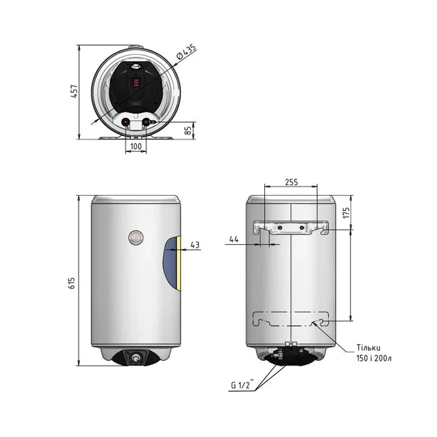 Водонагреватель электрический Thermo Alliance Spectra 50 л вертикальный мокрый ТЭН 1,5 кВт d 435 мм - Фото 2 Водонагреватель электрический Thermo Alliance Spectra 50 л вертикальный мокрый ТЭН 1,5 кВт d 435 мм - изображение 2