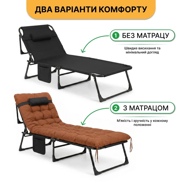 Складная кровать ProDobro LB-FB-A1-BRN с матрасом и подушкой 190х80 см металлическая коричневая - Фото 11 Складная кровать ProDobro LB-FB-A1-BRN с матрасом и подушкой 190х80 см металлическая коричневая - изображение 11