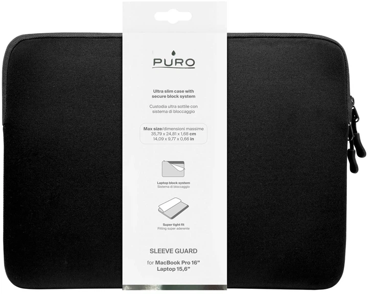Etui na laptop Puro Slim Guard 16" Black (PUSLIMGS15BLK) - obraz 2