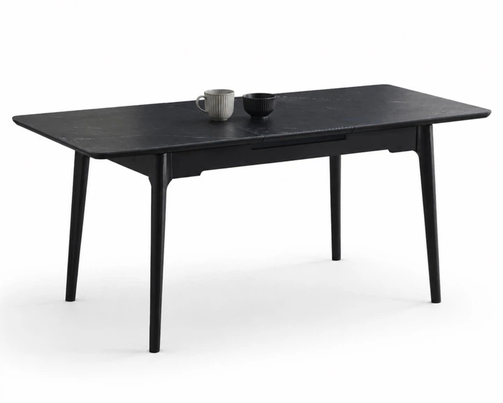 Стіл обідній розкладний BERLIN CERAMIC 140(180)*80 чорний мат кераміка/чорний каркас Intarsio - Фото 1 Стіл обідній розкладний BERLIN CERAMIC 140(180)*80 чорний мат кераміка/чорний каркас Intarsio - зображення 1