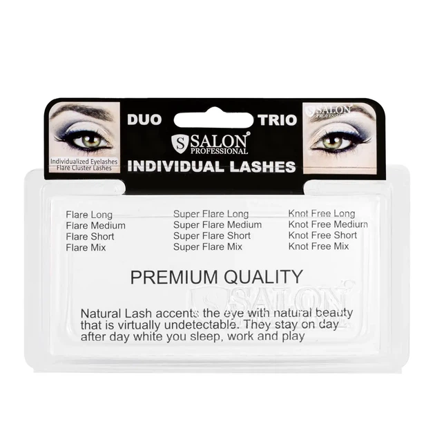 Пучковые ресницы для наращивания двойные Salon Duo Flare Individual Lashes, SHORT - изображение 2