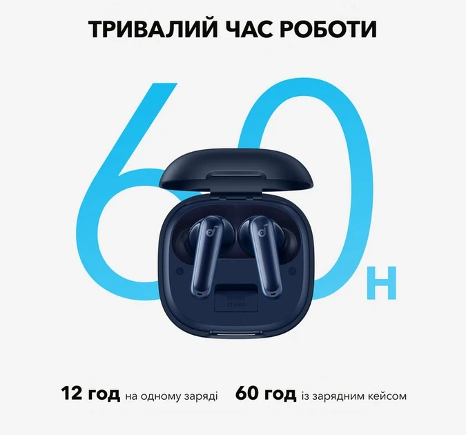 Бездротові навушники Anker SoundCore P40i, Blue, ANC, IPX5, 60Н, Multipoint - Фото 3 Бездротові навушники Anker SoundCore P40i, Blue, ANC, IPX5, 60Н, Multipoint - зображення 3
